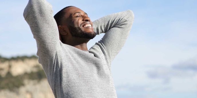 a man is relieved from a drug addiction treatment program