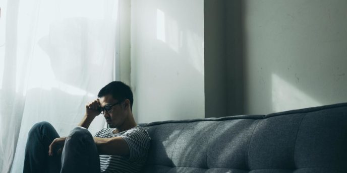 a man struggles with anxiety and addiction