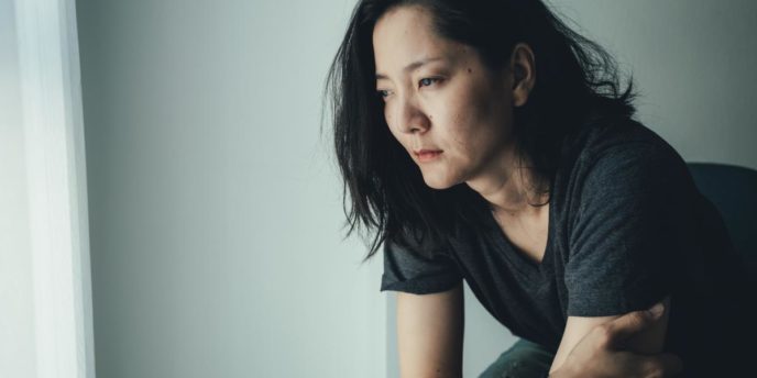 a woman deals with alcohol and depression